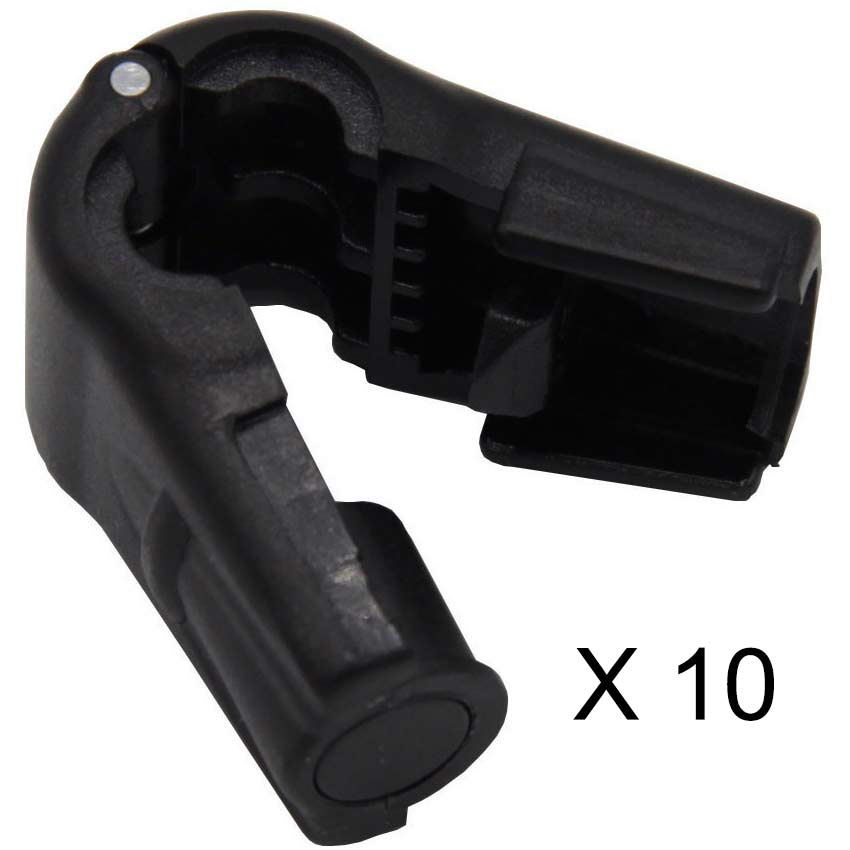 Jeu de 10 bloques broches noir - 6 mm