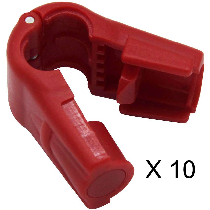 Jeu de 10 bloques broches rouge - 8 mm