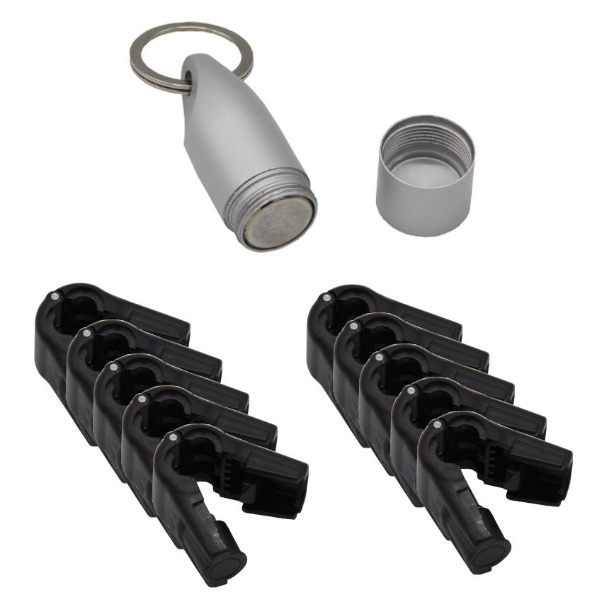 Kit anti-vol noir - 10 bloques broches D. 6 mm + 1 détacheur magnétique