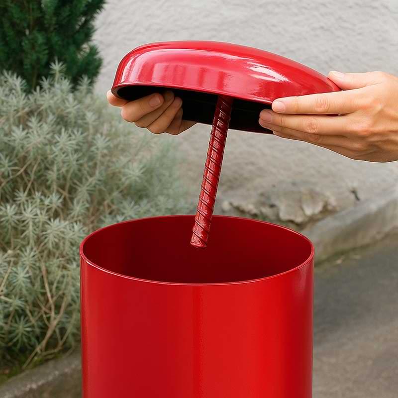 Borne acier anti-bélier - Gris RAL 7016