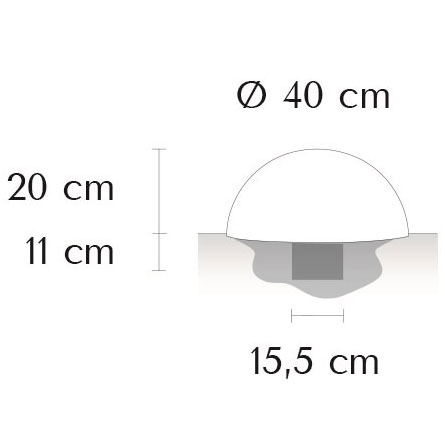 Borne demi-sphère acier - Diamètre 400 mm