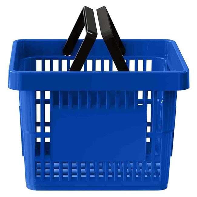 Panier magasin libre-service - 2 anses - 13L - Bleu
