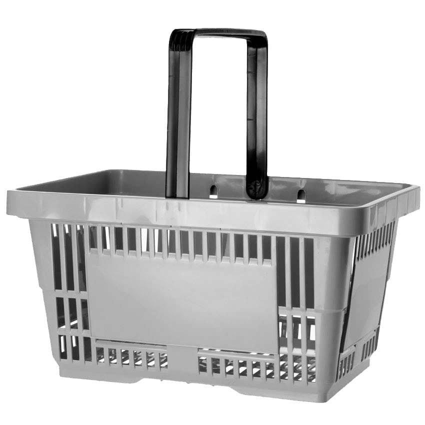 Panier magasin libre-service - 1 anse - 22L - Gris