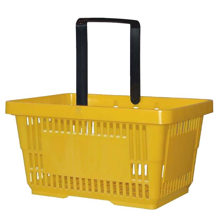 Panier magasin libre-service - 1 anse - 22L - Jaune