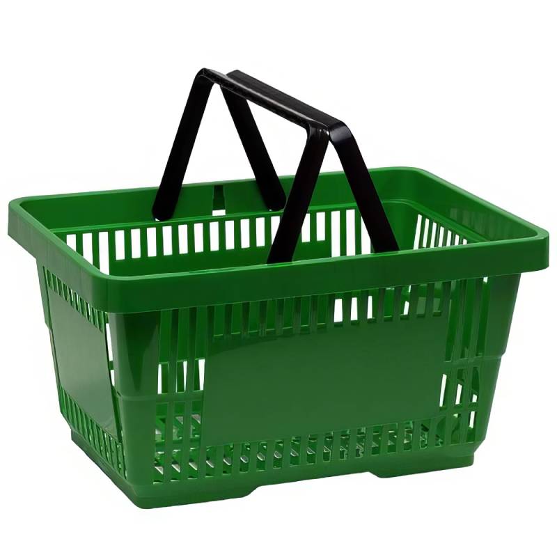 Panier magasin libre-service - 2 anses - 22L - Vert