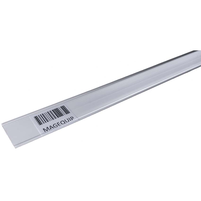 Porte-étiquette incliné 25° - H. 39 X L. 1000 mm - Blanc