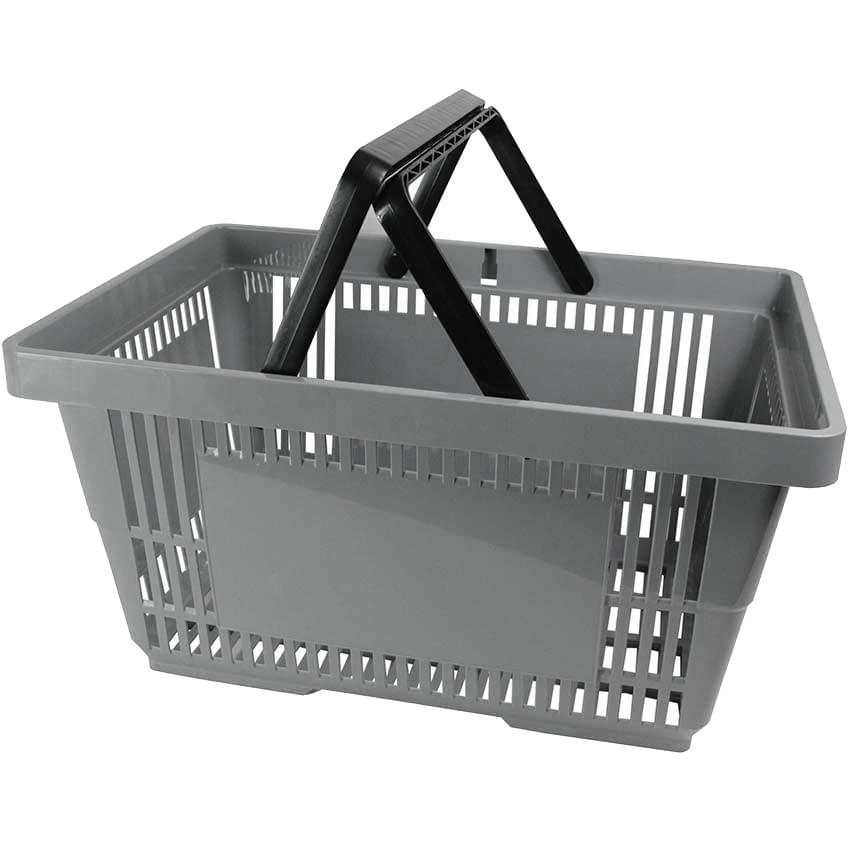 Panier magasin libre-service 28L - 2 anses - Gris