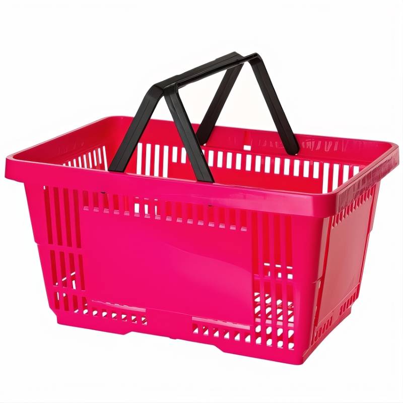 Panier magasin libre-service 28L - 2 anses - Rose