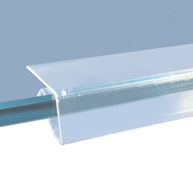 Porte-étiquette tablette verre - H. 20 X 1000 mm