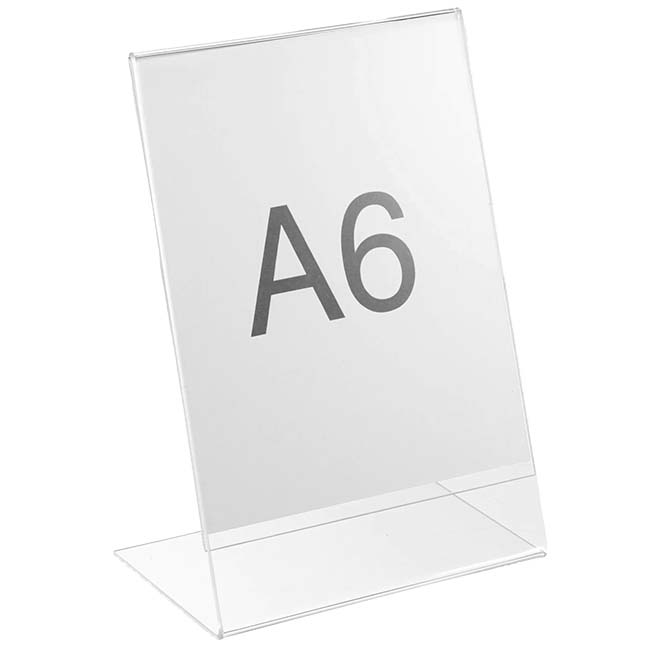Chevalet porte-affichette PET A6 - 10,5 X 15 cm
