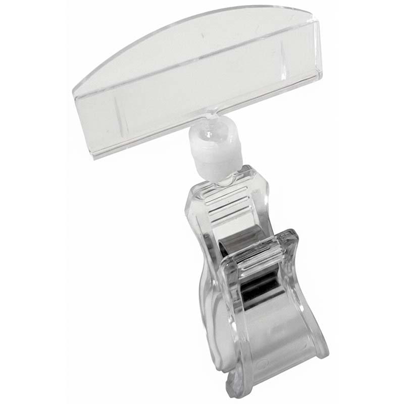 Porte-prix à pince - L. 50 mm - Pince pour tube D. 20 mm maxi