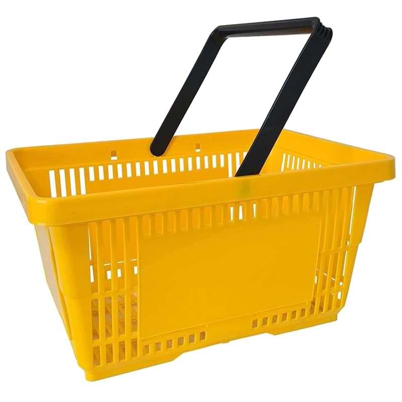 Panier magasin libre-service 28L - 1 anse - Jaune