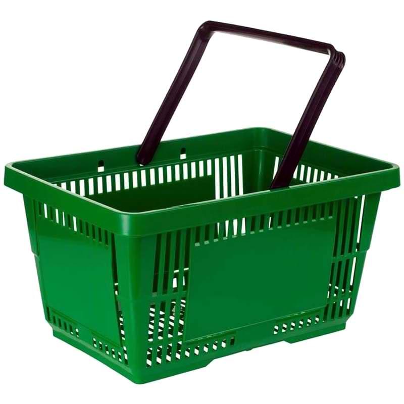 Panier magasin libre-service 28L - 1 anse - Vert