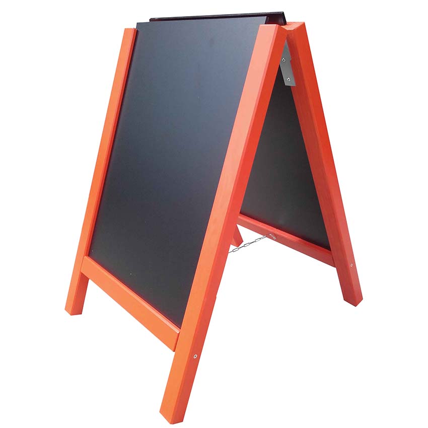 Chevalet bois ardoise réversible - H. 90 X 58 cm - Orange