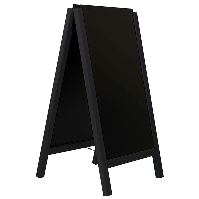 Chevalet bois ardoise réversible - H. 117 X 58 cm - Noir
