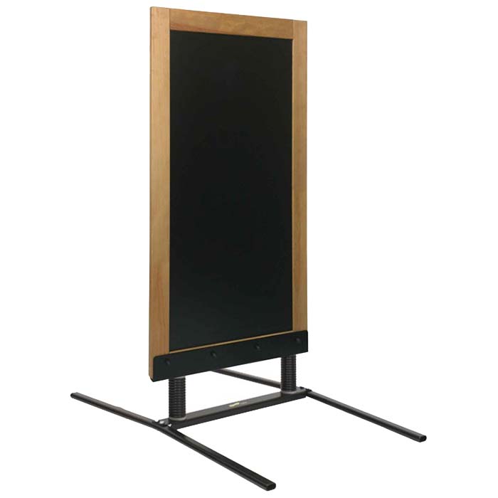 Panneau trottoir pied ressorts cadre bois - H. 128 X 64 cm - Bois brut