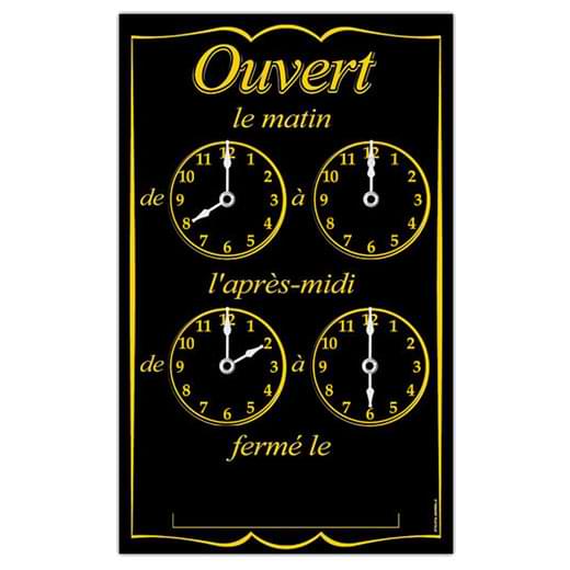Pendulette affichage des horaires - Noir
