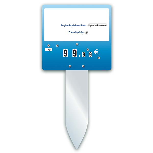 Etiquette poisson XL à roues 10,6 X 10 cm - Pic à glace