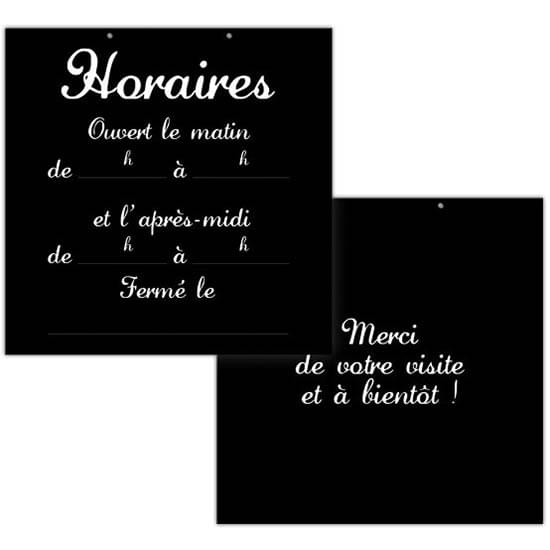 Pendulette affichage des horaires Tendance - 20 X 20 cm - Noir