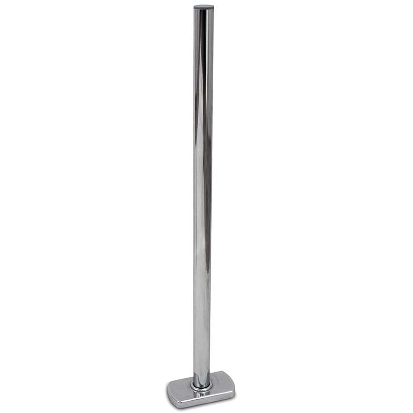 Pied de guidage chromé - D. 48 X H. 1085 mm avec embase