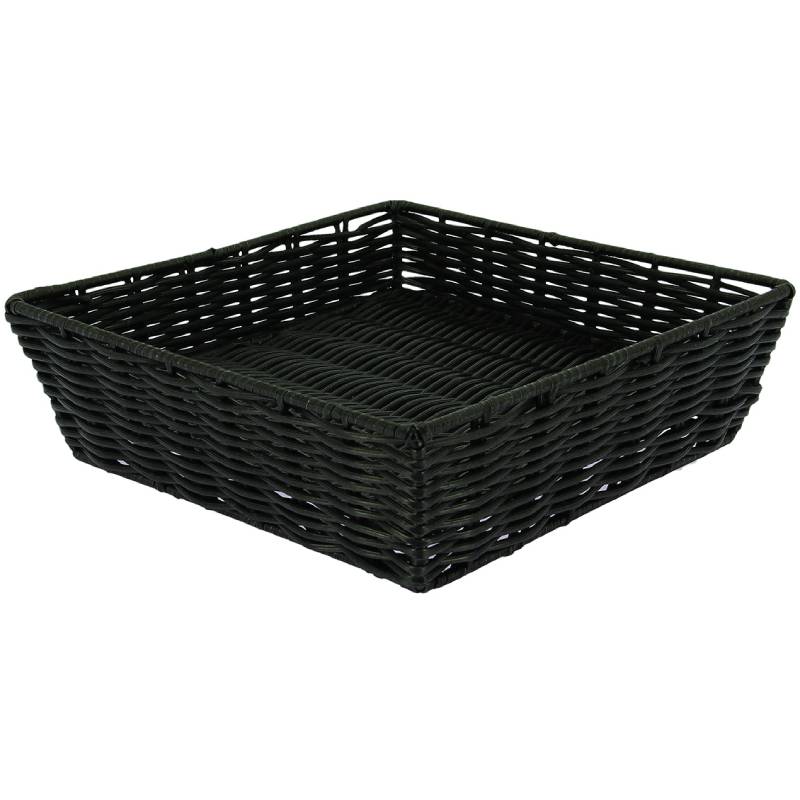 Manne carrée PP - H. 7,5 X 25 X 25 cm - Noir
