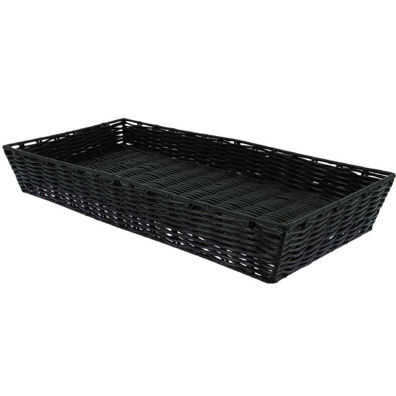 Manne rectangulaire PP - H. 7,5 X 50 X 25 cm - Noir
