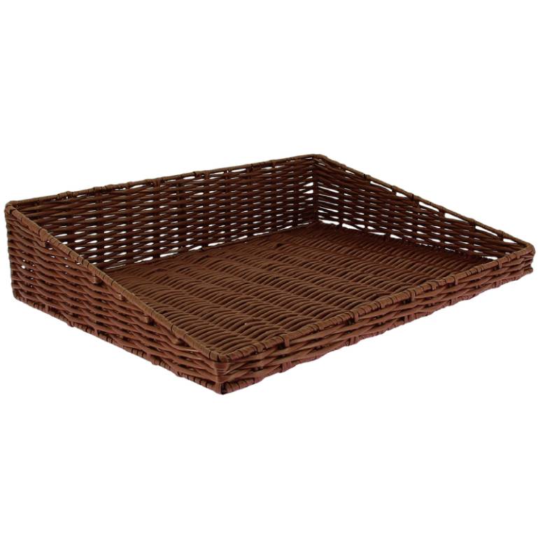 Manne tablette PP - H. 9 X 40 X 30 cm - Chocolat