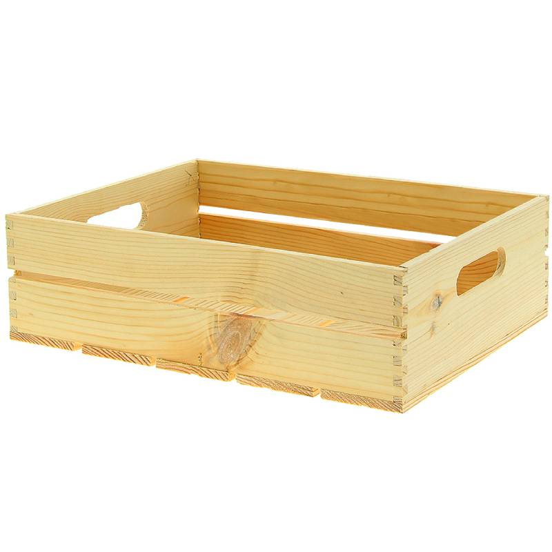 Cagette bois brut - H. 12 X 40 X 30 cm - Neutre