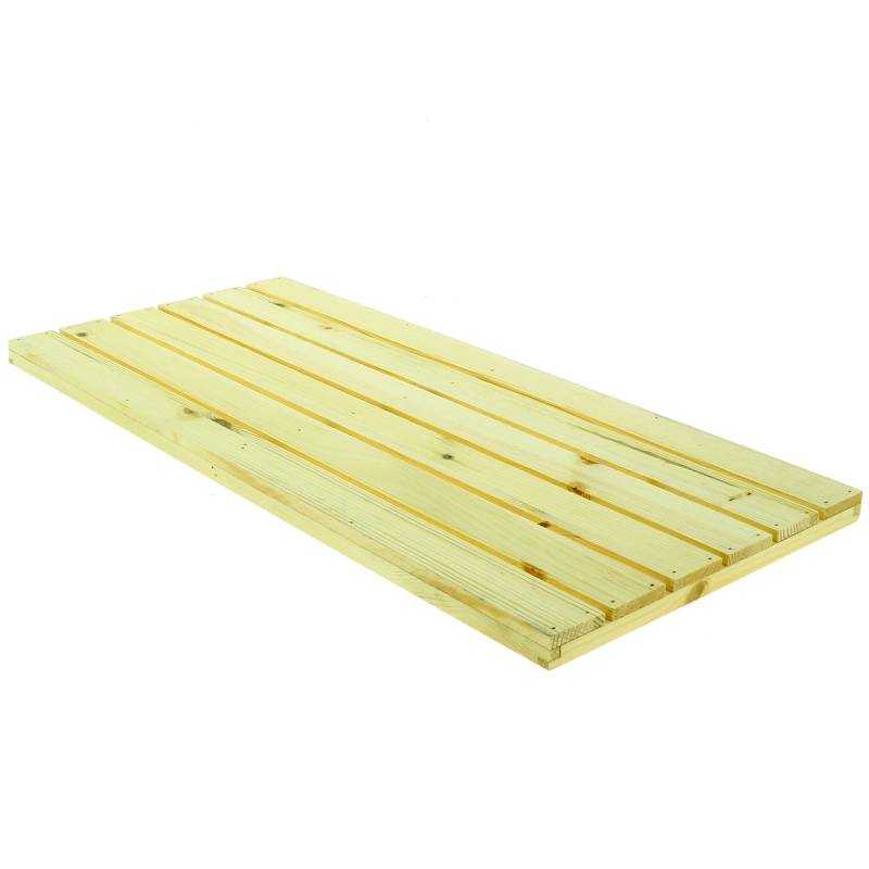 Planche caillebotis bois brut - H. 2 X 62,5 X 28 cm