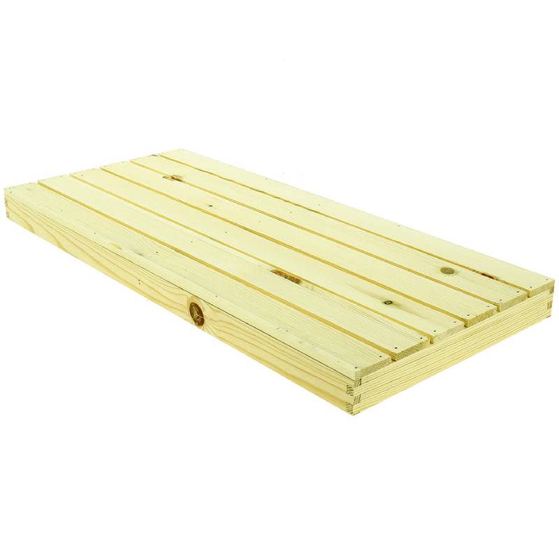 Planche caillebotis bois brut - H. 4 X 62,5 X 28 cm