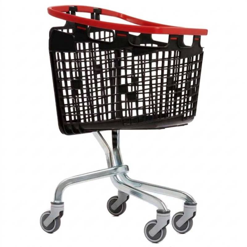 Chariot panier Loop avec consigneur 100L - Poignée rouge