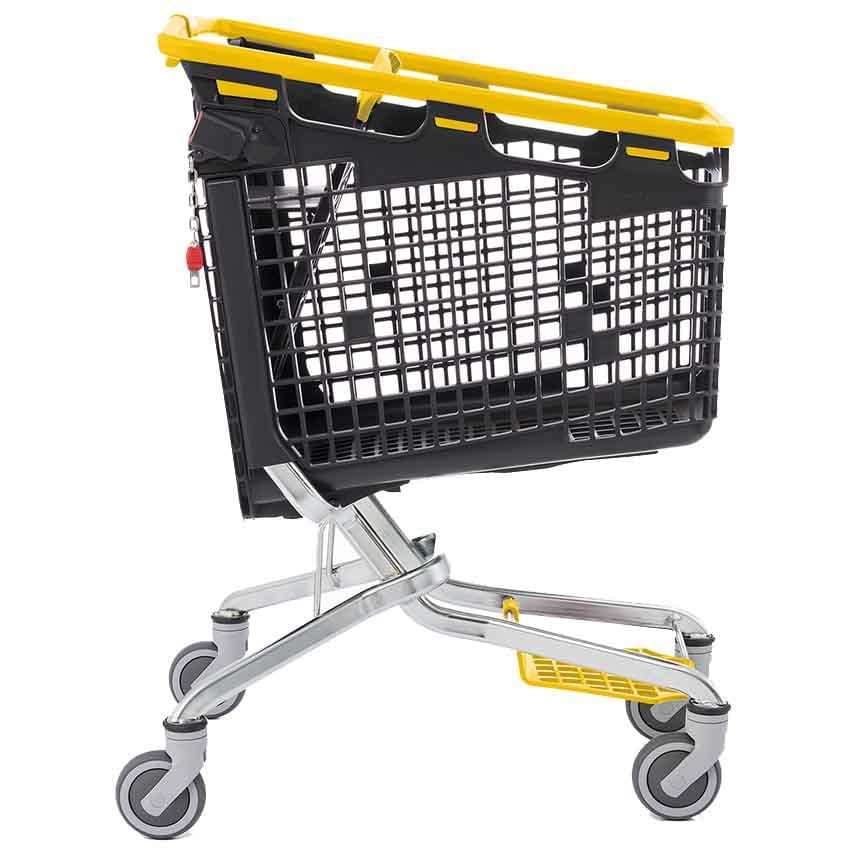 Chariot panier Loop avec consigneur 160L - Poignée jaune