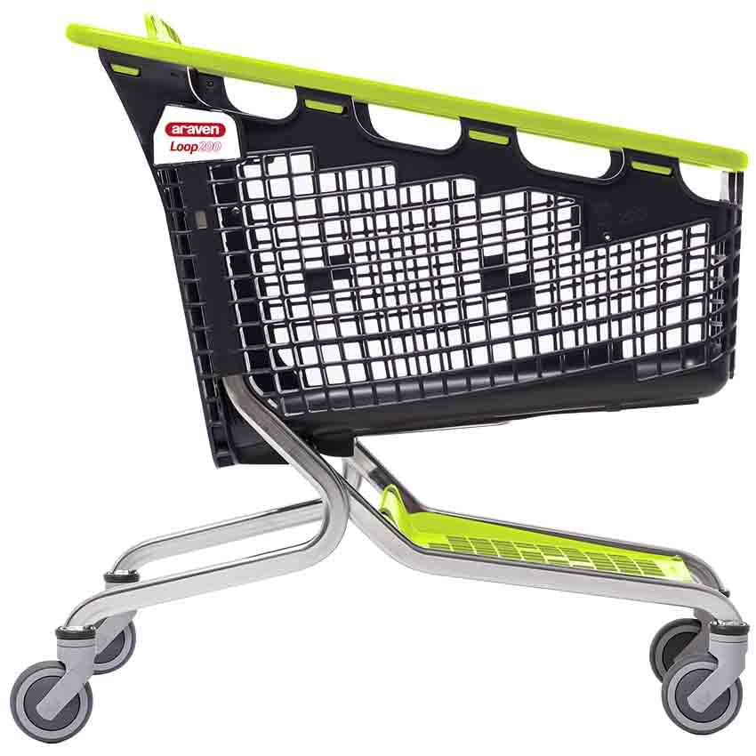 Chariot Loop 200L - Version complète - Poignée et plateau inférieur Vert Pantone 375C