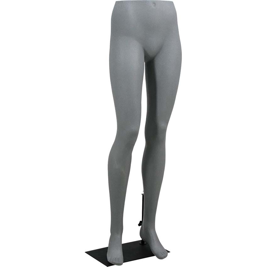 Jambes Femme sur base métal noire - Hauteur 114,5 cm - Gris aluminium