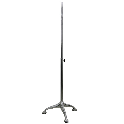 Pied pour buste alu poli base tripode chromée - H. 115 à 160 cm