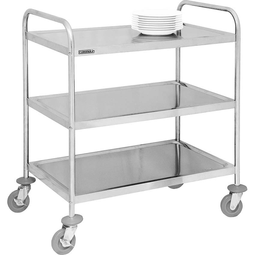 Chariot desserte en inox - 3 plateaux