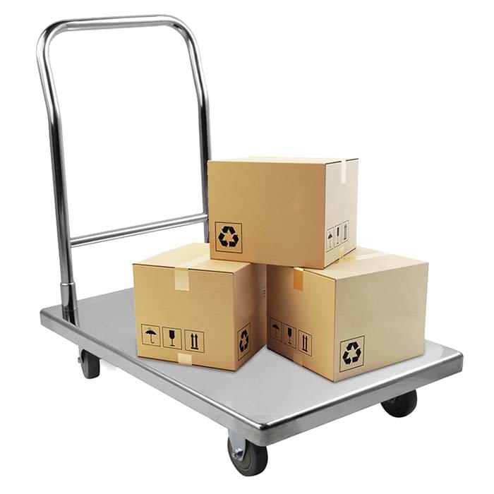 Chariot plateforme inox - 600 X 910 mm
