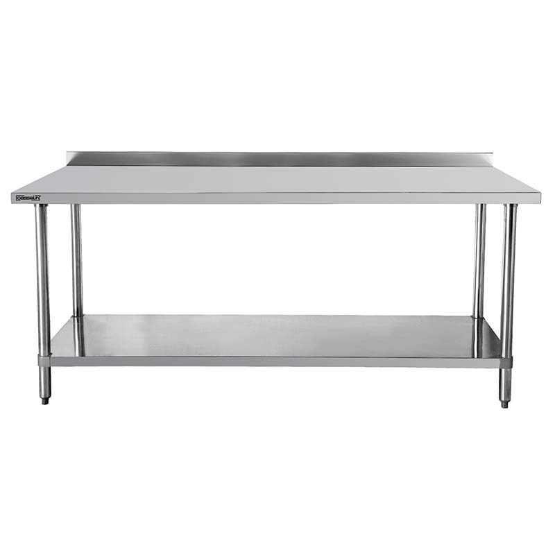 Table de travail à dosseret inox AISI 304 - 600 X 1200 mm