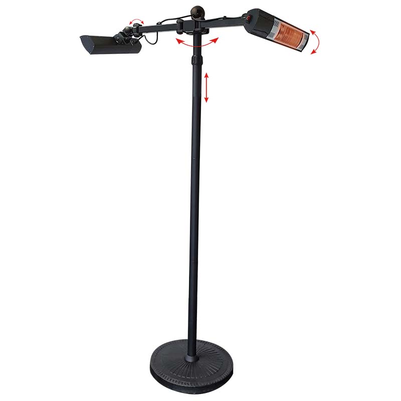 Radiant infrarouge électrique sur pied IP 44 - 1500 / 3000 W