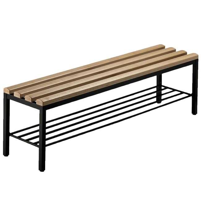Banc vestiaire avec grille chaussure - L. 1000 mm