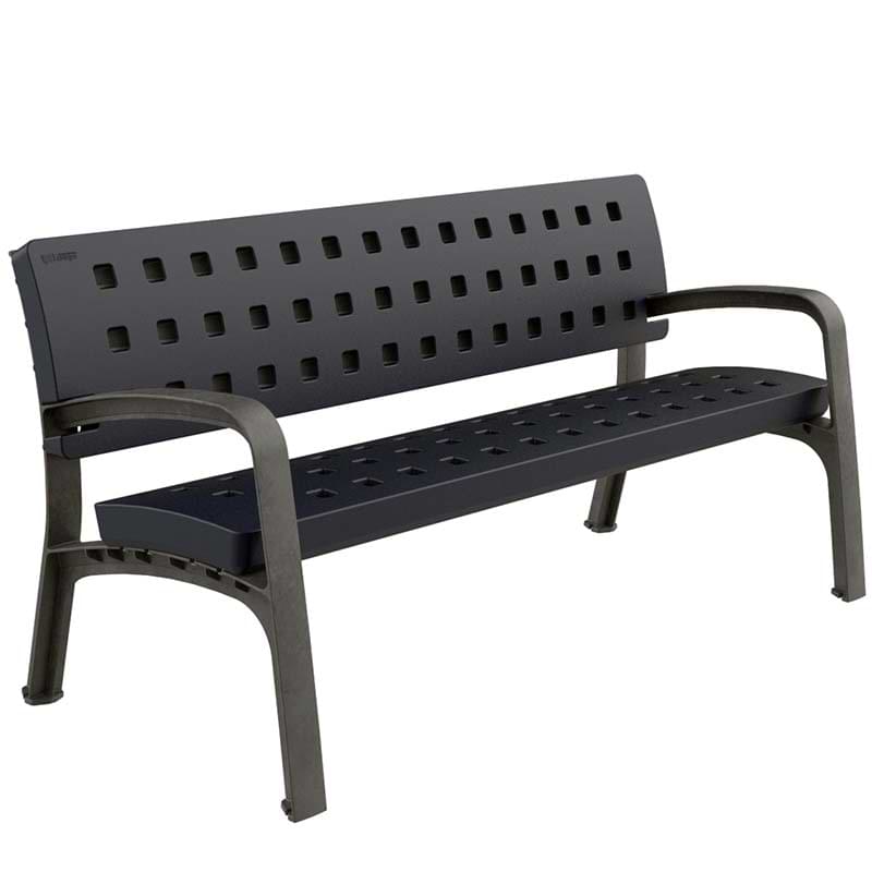 Banc public polyéthylène L. 1700 mm - Bleu Cobalt RAL 5004