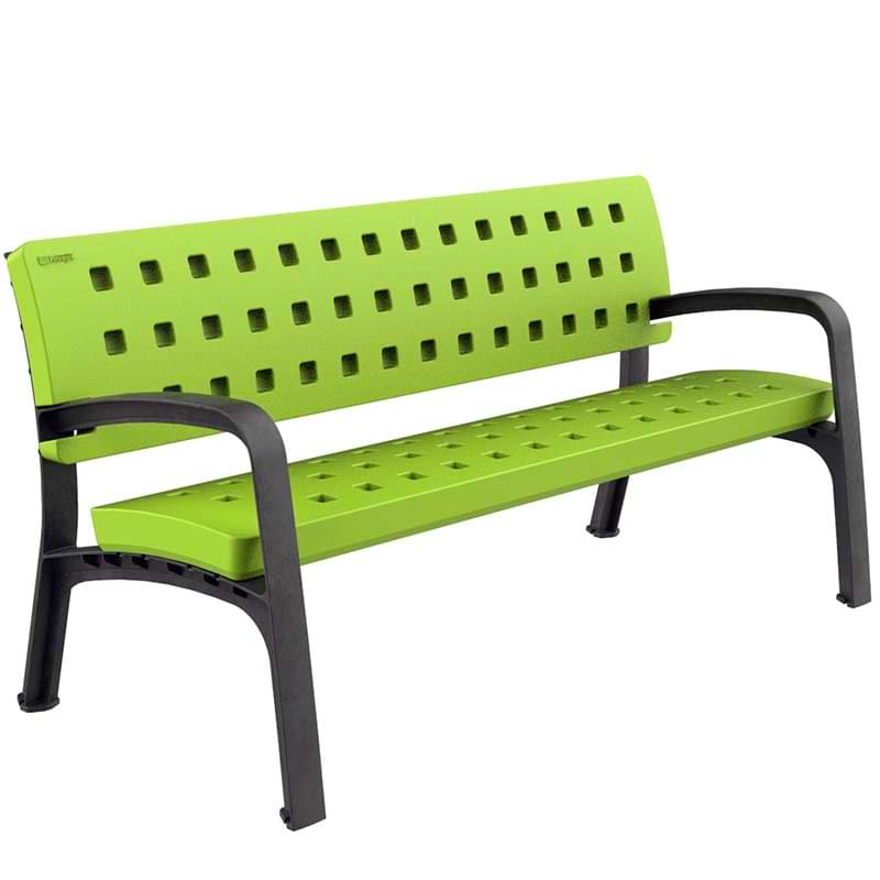 Banc public polyéthylène L. 1700 mm - Vert acide RAL 1026