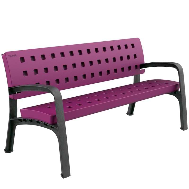 Banc public polyéthylène L. 1700 mm - Violet