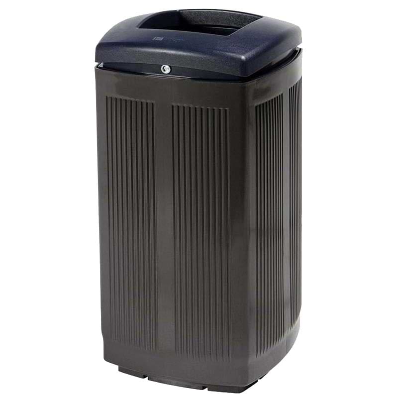 Poubelle extérieure polyéthylène haute densité - Gris RAL 7021