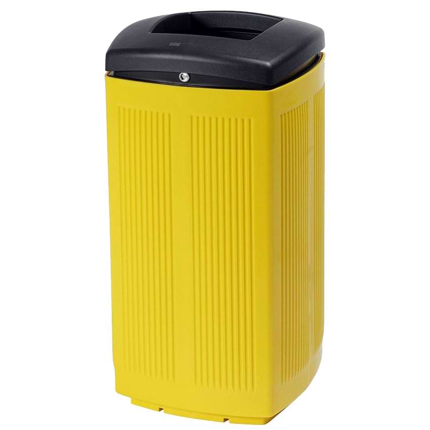 Corbeille polyéthylène H.D 60L - Jaune RAL 1021