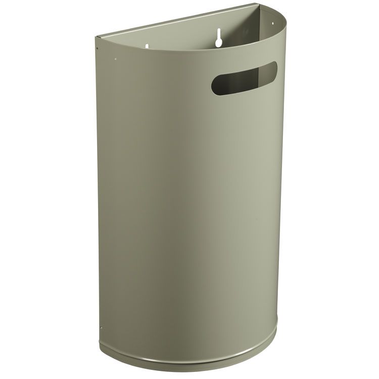 Corbeille murale décrochable 40L - Gris ciment RAL 7033
