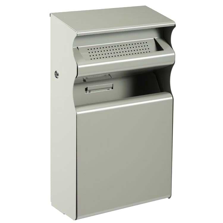 Cendrier / Corbeille murale 2L / 15L - Gris ciment RAL 7033