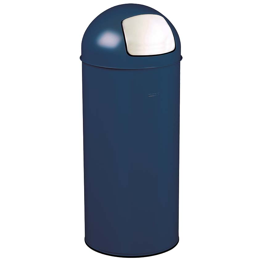 Poubelle à trappe Push 45L - Bleu RAL 5001