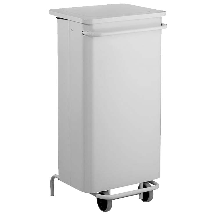 Collecteur mobile à pédale 110L - Blanc RAL 9016