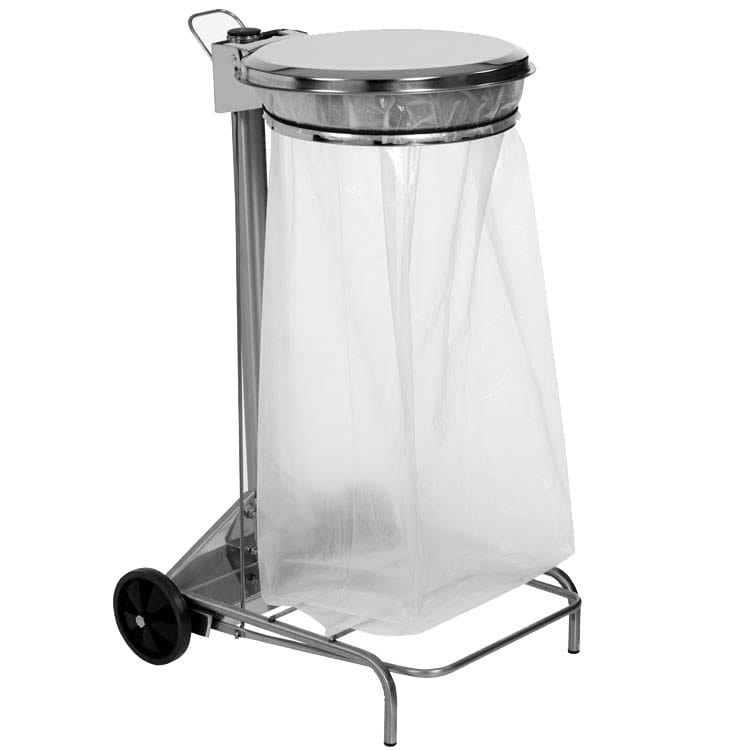 Collecteur mobile à pédale 110L - Inox